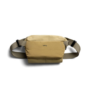Bellroy Venture Sling 6L in beige recycled nylon with adjustable strap and minimalist design