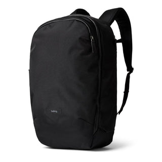Bellroy Transit Workpack Pro 28L black recycled fabric backpack with padded shoulder straps side view