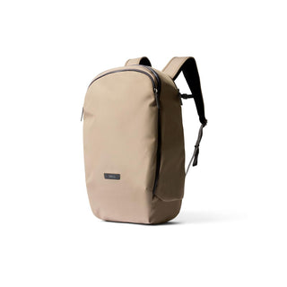 Bellroy Transit Workpack Pro 28L backpack in tan with smooth recycled fabric and padded adjustable straps