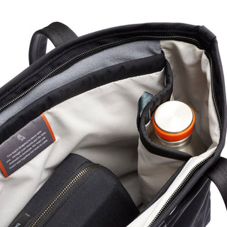 Bellroy Tokyo Tote Compact showing spacious interior with organized compartments and water bottle pocket