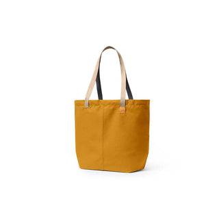 Bellroy Market Tote in mustard yellow recycled nylon with contrasting beige and black handles