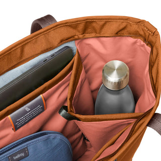 Bellroy Tokyo Tote Second Edition showing spacious interior with water bottle and laptop compartments