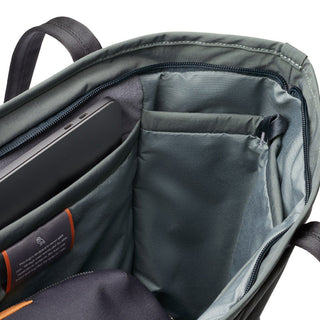 Bellroy Tokyo Tote Second Edition showing durable fabric interior with organized padded laptop compartment