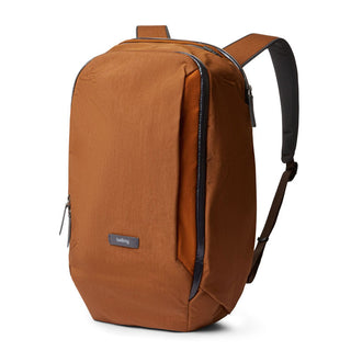 Bellroy Transit Workpack 20L backpack in brown water-resistant woven fabric with leather accents