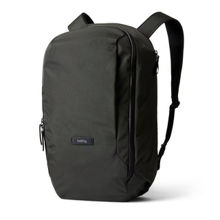 Bellroy Transit Workpack 20L Second Edition backpack in dark recycled fabric with padded straps side view