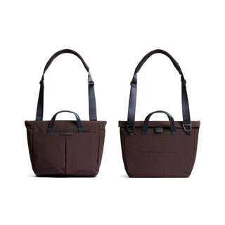 Bellroy Tokyo Messenger Bag 14" in dark recycled fabric with front pockets and adjustable shoulder strap