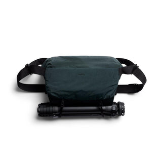 Bellroy Venture Sling 10L - Camera Edition in dark green recycled fabric with tripod holder strap