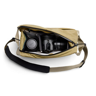 Bellroy Venture Sling 10L - Camera Edition in tan with padded compartments for camera gear storage