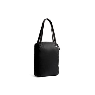 Bellroy Venture Travel Pack 26L black tote style bag made from recycled nylon and polyester fibers
