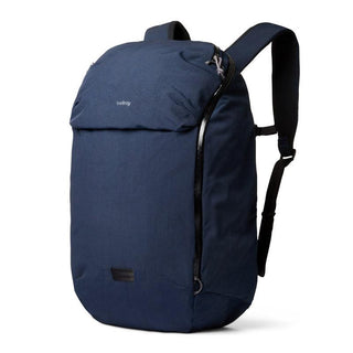 Bellroy Venture Ready Pack 26L in navy blue made with recycled nylon and polyester fabric