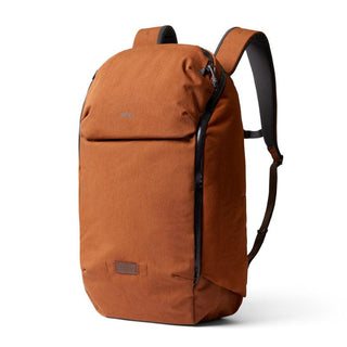 Bellroy Venture Ready Pack 20L backpack in rust orange with sleek recycled nylon fabric and padded straps