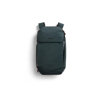Bellroy Venture Ready Pack 20L in dark green made from recycled nylon with sleek front pocket design
