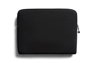 Bellroy Laptop Caddy 16 black recycled fabric laptop sleeve with zipper closure and slim profile