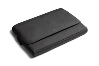 Bellroy Laptop Caddy 16 black recycled fabric sleeve with slim profile and zipper closure