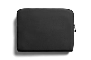 Bellroy Laptop Caddy 16" in black recycled fabric with sleek zipper closure and minimalist design