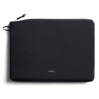 Bellroy Lite Laptop Sleeve 14" in black recycled fabric with minimalist logo on front panel