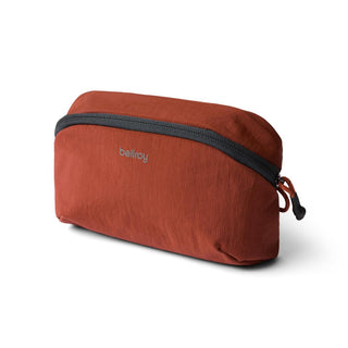 Bellroy Lite Packing Pouch 2L in rust color with recycled nylon fabric and zippered closure