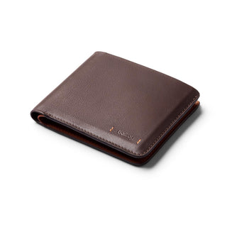 Bellroy Hide & Seek HI Premium wallet in brown leather with smooth texture and subtle embossed logo