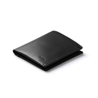 Bellroy Note Sleeve slim black leather wallet with smooth texture and subtle embossed logo