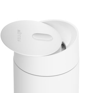 FELLOW Carter Slide Mug 12oz with white BPA-free lid and smooth ceramic inner coating