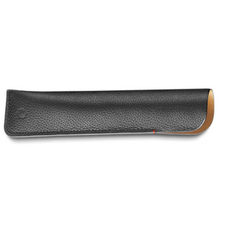 Caran d'Ache Ecridor Chevron Gift Set Ballpoint Pen & Leather Case black textured sleeve with tan interior