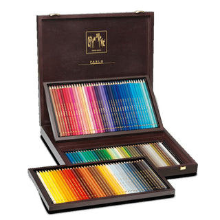 Caran d'Ache Pablo Colour Pencil - Wooden Box Set of 120 vibrant colored pencils in organized trays