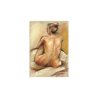 Caran d'Ache Art by Sketching Set of 14 created a detailed nude figure sketch with subtle shading and warm tones