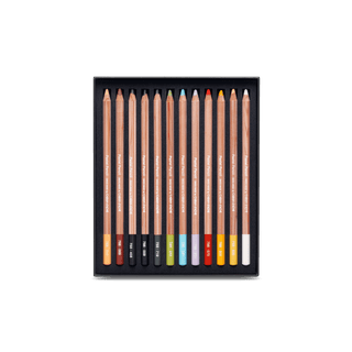 Caran d'Ache Pastel Colour Pencil Assortment with smooth leads and natural cedar wood bodies in varied pastel shades
