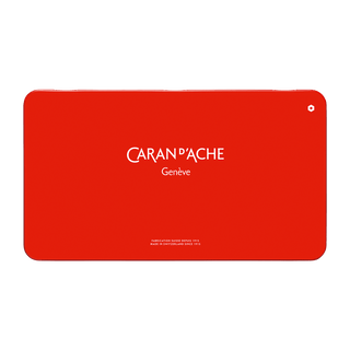 Caran d’Ache Supracolor Aquarelle Colour Pencil red metal case with sleek minimalist design