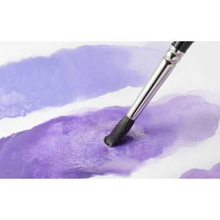 Caran d'Ache Neocolor II Water-Soluble Wax Pastel showing purple pastel blended with brush on paper