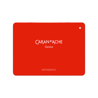 Caran d’Ache Supracolor Aquarelle Colour Pencil red metal tin case with white logo