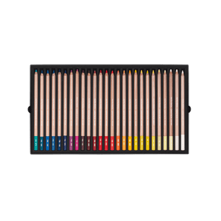 Caran d'Ache Pastel Colour Pencil Assortment with 24 smooth pastel shades in cedar wood case