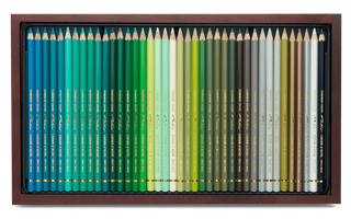Caran d'Ache Pablo Colour Pencil - Wooden Box Set of 120 with smooth gradient blue to brown shades