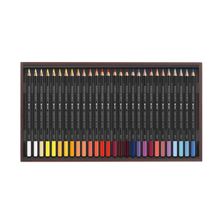 Caran d'Ache Museum Aquarelle Colour Pencil - Wooden box set featuring 32 vibrant, neatly arranged pencils