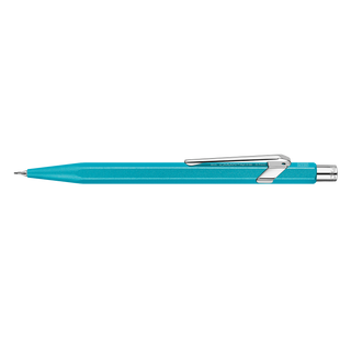 Caran d'Ache 844 Colormat - X Mechanical Pencil in turquoise aluminum body with chrome clip