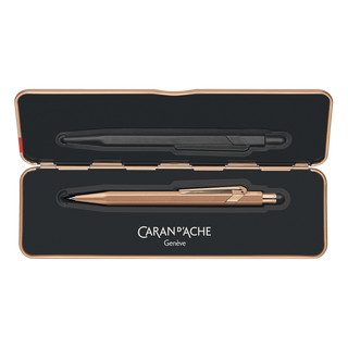 Caran d'Ache 844 Premium Mechanical Pencil in metallic bronze with hexagonal aluminium body in black case