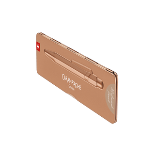 Caran d'Ache 844 Premium Mechanical Pencil in sleek bronze aluminum case with embossed pen outline