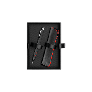 Caran d'Ache Ecridor™ Racing Mechanical Pencil with black leather case and red trim in gift box