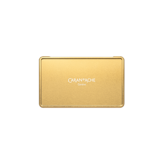 Caran d'Ache Ecridor Sunlight Gift Set Ballpoint Pen & Leather Case Special Edition gold box lid