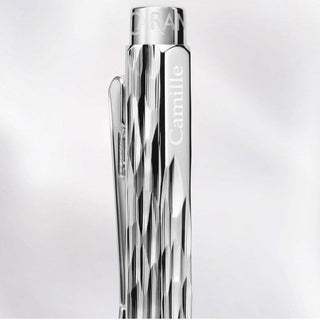 Caran d’Ache Ecridor™ Venetian Platinum Ballpoint Pen with hammered platinum finish and engraved clip