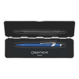 Caran d'Ache 849 Colormat - X Ballpoint Pen with Tin Giftbox in blue satin aluminum case