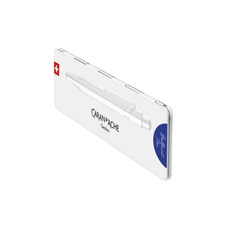 Caran d'Ache 849 Colormat - X Ballpoint Pen with Tin Giftbox in white with embossed pen design