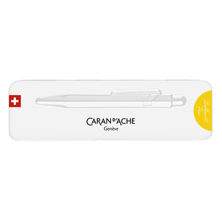 Caran d'Ache 849 Colormat - X Ballpoint Pen with Tin Giftbox in sleek white minimalist design