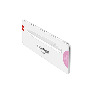 Caran d'Ache 849 Colormat - X Ballpoint Pen with Tin Giftbox in sleek white aluminum case