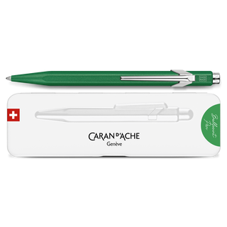 Caran d'Ache 849 Colormat - X Ballpoint Pen with Tin Giftbox in green hexagonal aluminum design