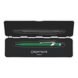 Caran d'Ache 849 Colormat - X Ballpoint Pen with Tin Giftbox in green satin aluminum body
