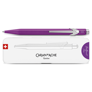 Caran d'Ache 849 Colormat - X Ballpoint Pen with Tin Giftbox in violet hexagonal aluminum body