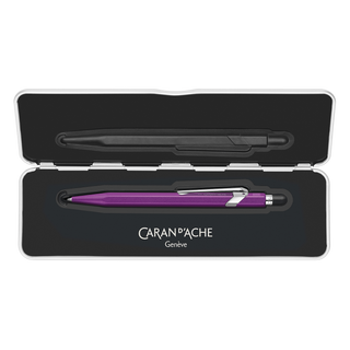Caran d'Ache 849 Colormat - X Ballpoint Pen with Tin Giftbox in purple satin aluminum body