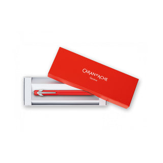 Caran d'Ache 849 Fountain Pen Collection with sleek red aluminium body in branded presentation box
