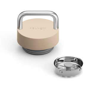 Fellow Carter Carry Replacement Lid with beige BPA-free top and stainless steel handle and insert components
